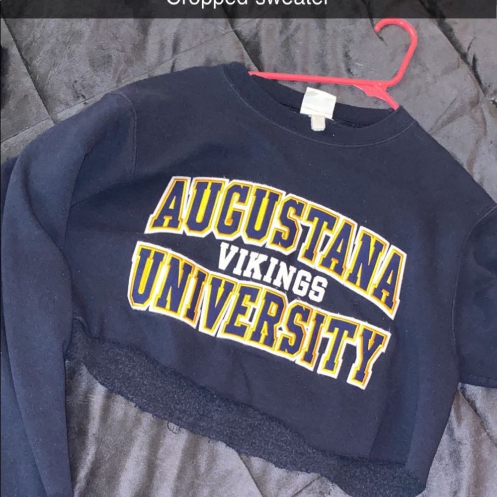 Blue long sleeve crop top